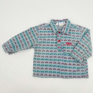 OshKosh B'Gosh Boys Vintage Made In USA 80s Car Print Long Sleeve Shirt Size 18M